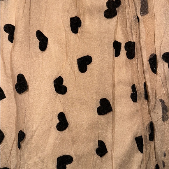 High waist Heart Patterned Tulle Skirt - Picture 3 of 3